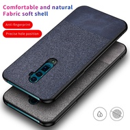 OPPO Reno 10x zoom Case Luxury Slim Hybrid Soft TPU Leather+Fabric Case Protective Cover