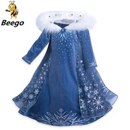 Frozen Dresses for Girls Cosplay Costume Princess Anna Elsa Dress Birthday Party Kids Girl Elza Vest