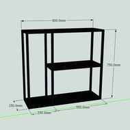 MANDA Metal Rack Modern Partition Rack Simple Partition Rack Floor Standing Metal Display Rack Low B