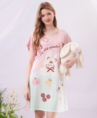 Young Hearts Young Curves Enjoy the Moment Good Day Microfiber Short Sleeves Sleep Dress C01-P01490