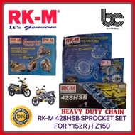 RK-M 428HSB CHAIN & SPROCKET KIT SET - YAMAHA Y15ZR / FZ150 / RKM 428 SET RANTAI SPOKET MOTOSIKAL Y1