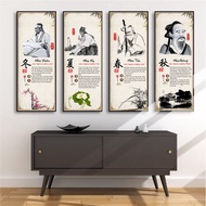 SET OF 4 MIRROR WALL PAINTING FRAME NUTRITION