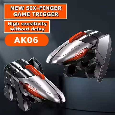 MEMO 6 Finger Mobile Phone ABS Game Trigger AK06 for PUBG Aim Shooting L1 R1 Alloy Key Button for IO
