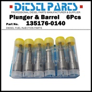 6Pcs Plunger and Barrel Assembly M4 M.4 129108-51100 135176-0140 for Yanmar 3TNA82 3TNE82 3TNE78 3TN