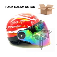 BKP Pilot Cruiser BKP 323 3 PIN UNIVERSAL Visor Separuh Half Cut 3 Button V Shape Visor Cermin Topi 