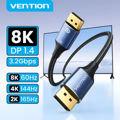 Vention 8K DisplayPort 1.4 Cable for TV 4K144Hz 32.4Gbps HDR DisplayPort to DP for PC Computer Gamin