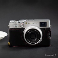 XY！FujiX100VMirrorless camera bag Leather case with tripod design Half Set x100vSpecial Camera Bag Portable retro