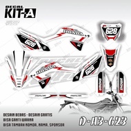 Stiker KLX BF 150 decal setiker KLX BF stiker motor MOTIF PUTIH HITAM