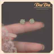 Hoa tai vàng thật 18k Phụ nữ Hetian Jade Circle Quà tặng trang sức sang trọng cho bạn bè