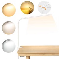【三色 10級亮度】節能夾台燈|360°角度可調|Led護眼|USB供電|桌燈書燈床燈美容燈 白色