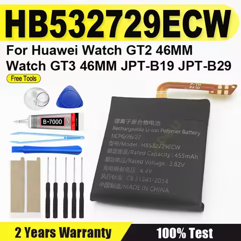 XDOU 3.82V HB532729ECW New Battery For Huawei Watch GT2 46MM Watch GT3 46MM JPT-B19 JPT-B29 + Tool