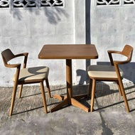 Teak wood cafe table and chair set, cafe table furniture