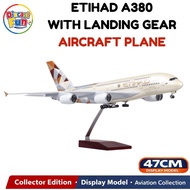 47cm 1:160 Etihad Airlines Airbus A380 Diecast Airplane Model with Landing Gear Display Stand Aircra
