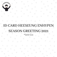 Heeseung Enhypen Season Greeting Id Card 2021