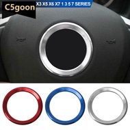 C5GOON Car Decoration Aluminum Alloy Ring Steering Wheel Circle Sticker Interior Styling for BMW X1 