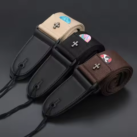 Electric Guitar Strap Acoustic Folk Guitarra Belt Straps Vintage Cross Personality Guitar Straps Pic