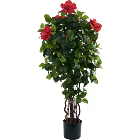 4’ Hibiscus Artificial Tree, 4ft, Green