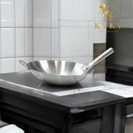Frying Pan - Wok Kuali Stainless steel Handle 1 Handle 14 inch 36 cm