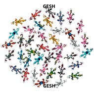 GESH Gecko Charms Pendant, Alloy Decorative Mixed Color Gecko Charm Connector, Bracelet Making Anima
