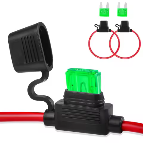 2Pcs Waterproof Mini Inline Fuse Holder 12/14/16 Gauge AWG Wire ATM Blade Small Fuse 10A 20A 30A for