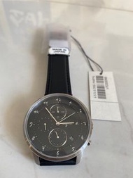 全新 agnès b.  Agnes b watch 兩環計時 中性皮帶手錶 40mm 男女裝 made in japan 日本制  黑白藍