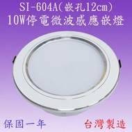 SI-604A  10W微波停電感應嵌燈(鋁殼-台灣製造)【滿2000元以上送一顆LED燈泡】