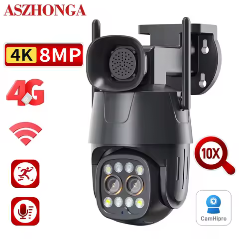 4G/WiFi 10X Zoom PTZ Security Camera Two-way Audio 8MP Surveillance Cameras for Security Protection 