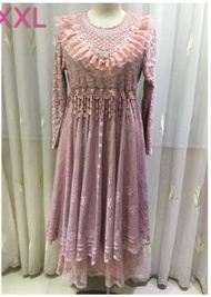 (COD) NEW Collection Gamis Brokat Import Remaja// Kebaya Muslim Brokat Impor// Gamis Brokat Mix Tutu