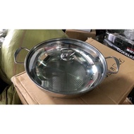Beautiful thick stainless steel hot pot pot 30cm for induction cooker