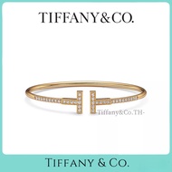 【ทิฟฟานี่ ออริจินัล】สร้อยข้อมือทองคำขาวทิฟฟานี่ T Pave Diamond Line 18k ทองคำขาวฝังเพชร / 18k กุหลาบ