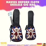 MAVIES UKULELE 10MM PADDED GIG BAG CAN FIT TO 21 TO 24 INCH COLOR BLACK W/ white LINE