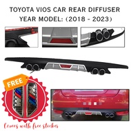 CPAO 2018 2019 2020 2021 2022 TOYOTA Vios Curve Car Rear Bumper Diffusers Lip Spoiler Body Kits 7171