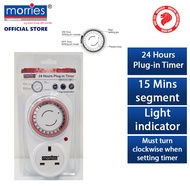 Morries 24 Hours Plug-in Timer MSTE01A-15MT (mechanical timer, timer plug socket, appliance timer)