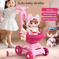 Baby Stroller Baby Doll Stroller With Doll Carriage Foldable Pushchair Toy Kids Doll Stroller