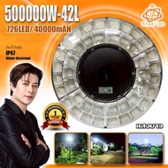 สว่างยันเช้า SUPER UFO-500000W-42L-W แสงขาว แบตเตอรี่ 40000 mAh โคมถนน สินค้าโซล่าเซลล์ โคมไฟพลังงาน