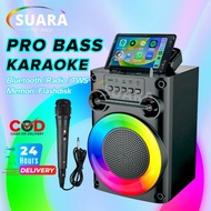 【PRO BASS】Speaker Bluetooth Karaoke Protable Super Bass Polytron Besar Original Mini Wireless Musik 