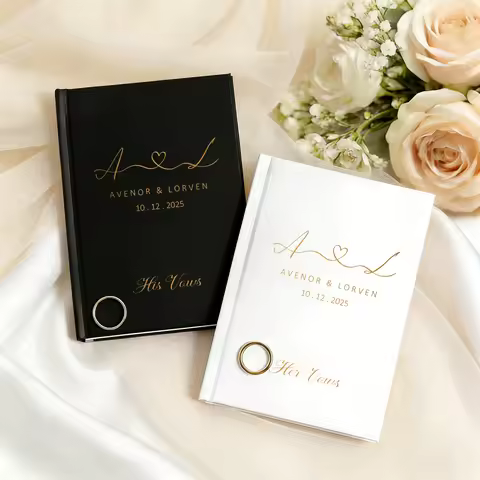 Personalized Wedding Vow Books with Gilded Edge,for Booklets for Bride and Groom,Engagement,Couples 
