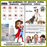 ❖ ◸ ▨ Gentamcin Eye Drps for human and pets, for eye issues. KLONTAR 5ml