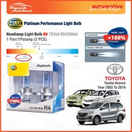 Toyota Avanza Year 2003 To 2019 Car Headlamp Light Bulb (1 Pair) Hella Platinum H4 12 Volt 60/55 Wat