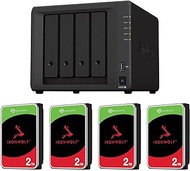 NAS HDD Set: Synology DS923+ Seagate HDD (4 Bays/HDD IronWolf-2TB x 4 Devices/Ryzen Dual Core 4 Threads, CPU, 4 GB Memory) Field Lake Handles, Phone/Mail Support