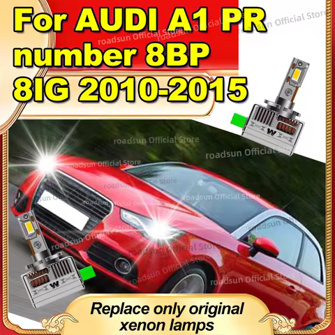 2PCS Headlights Auto LED Lamp Car Lights 6000K Canbus Xenon Bulbs For AUDI A1 PR number 8BP 8IG 2010