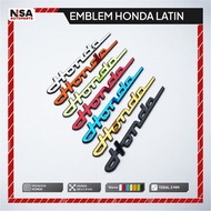 Emblem HONDA LATIN Embossed 2pcs EMBLEM WINGS HONDA Logo HONDA LATIN Embossed 3D UNIVERSAL HONDA Not