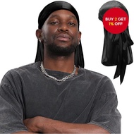 HOT 2-Piece Set Silky Long-Tail Pirate Hat & Scarf - Soft Durag Headwrap Set 2-Piece Panas Topi Lanu