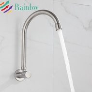 Durable Stainless Steel Water Faucet Wall Mounted Kitchen Sink Tap 360 Rotation