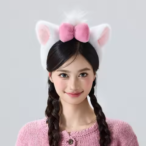 Disney Marie The Aristocats Ears Stuffed Plush Headband Fluffy Aristocats Marie Cat Ear Hair Accesso