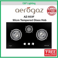 Aerogaz 90cm Tempered Glass 3 Burner Cooker Hob Gas Stove AZ-933F