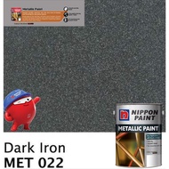 SINAR NIPPON METALLIC GLOSS PAINT 1 LITER FOR WOOD & METAL / MASONRY WALL - MET022 DARK IRON/ CAT MI