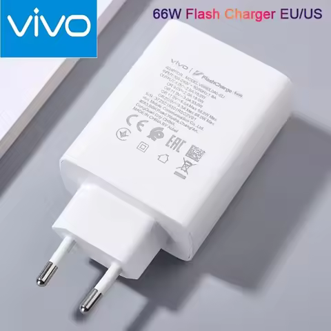 Vivo iQOO Neo 5 5S 66W Original Flash Charger EU/US Super Fast Power Adapter Type C Cable For VIVO S