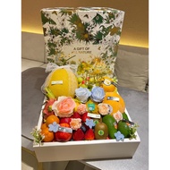 Green Gold Flower Box Fruits Gift Box Fruits Basket