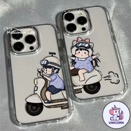 UN Cartoon Cute Funny Electric Bike Boy Phone Case Compatible for IPhone 7Plus XR 13 15 11 12 14 Pro